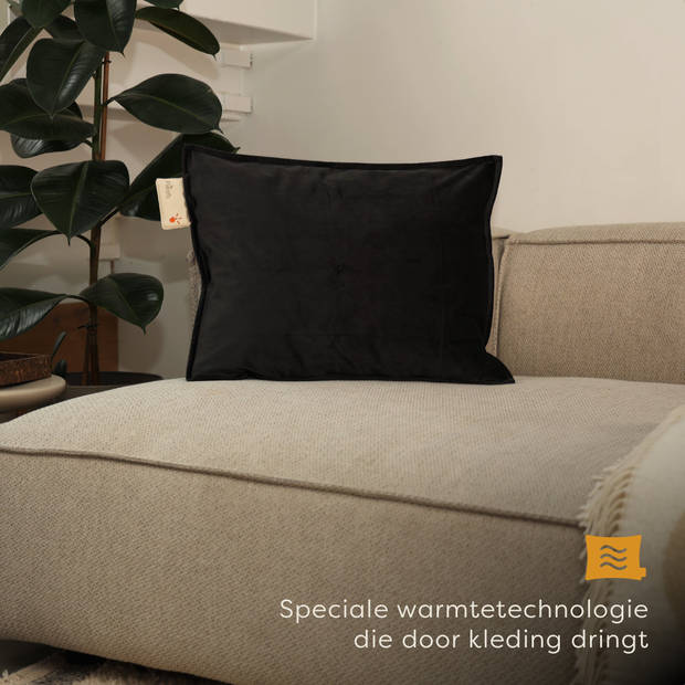 Pleafs Warmtekussen - Plush - Draadloos - 45x60cm - Onyx