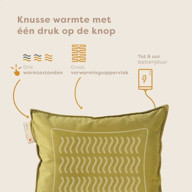 Pleafs Warmtekussen - Plush - Draadloos - 45x60cm - Barley Corn