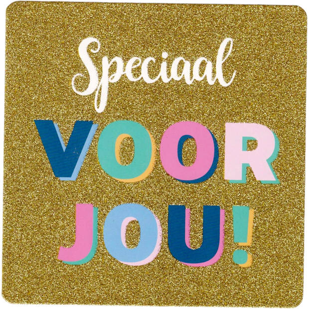 16 Hippe Dubbele Luxe Vierkante Verjaardag Wenskaarten Met Envelop En Gouden Glitter