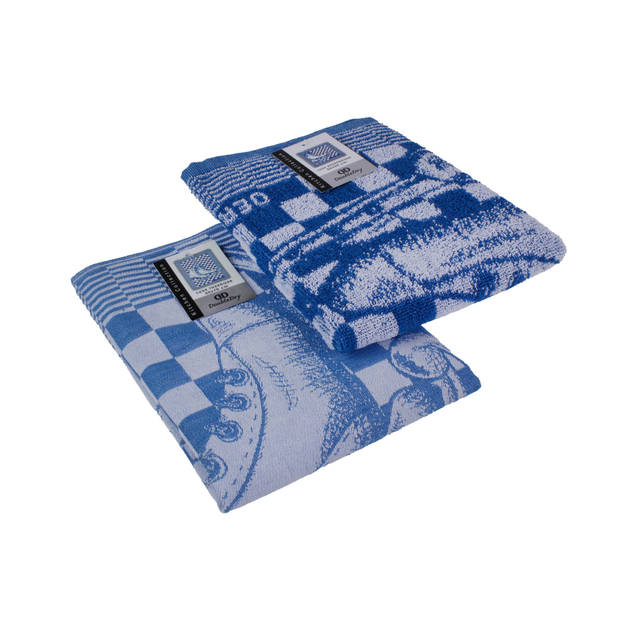 DoubleDry Luxe Theedoek - 6 stuks - 50x70 - schaatsen - blauw