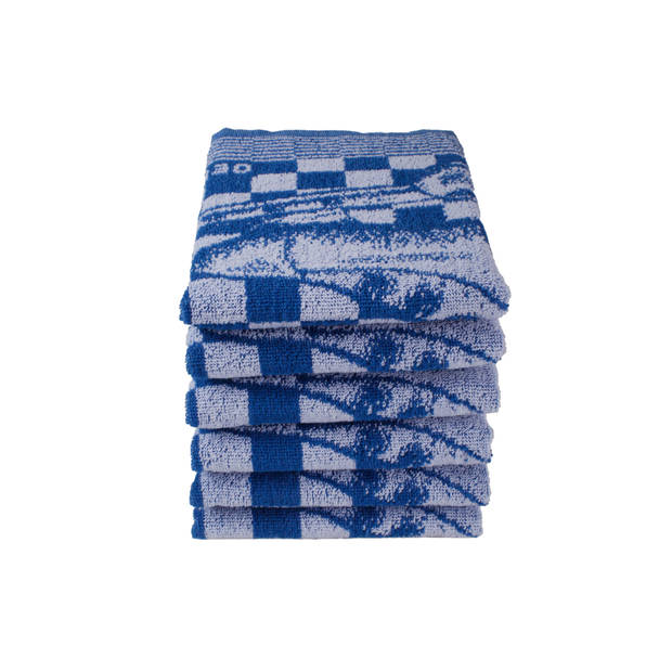 DoubleDry Luxe Keukendoek - 6 stuks - 50x50 - schaatsen - blauw