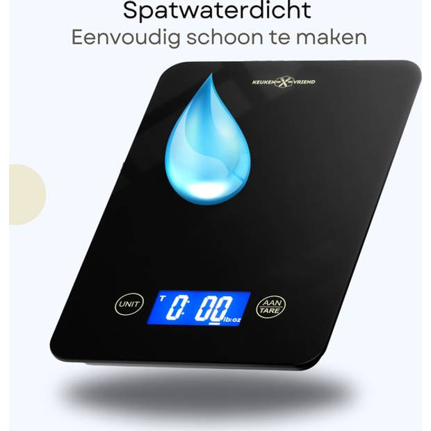 Keukenvriend © Keukenweegschaal - USB Oplaadbaar - Digitale keukenweegschaal - Kitchen scale - Weegschaal Keuken - Tare