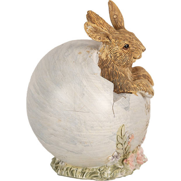 HAES DECO - Beeld Konijn 11 cm Bruin Polyresin Happy Easter