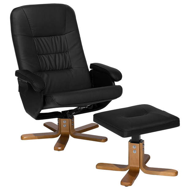 Beliani RELAXPRO - TV-fauteuil-Zwart-Kunstleer