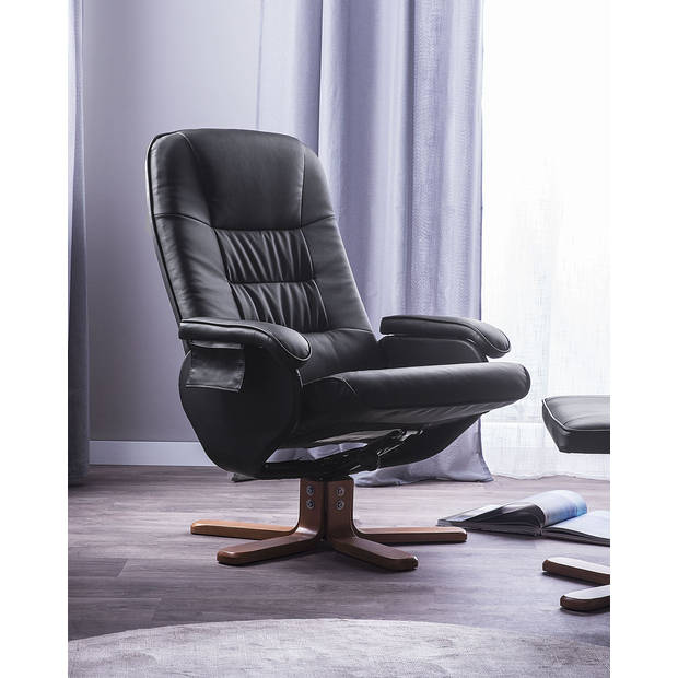 Beliani RELAXPRO - TV-fauteuil-Zwart-Kunstleer