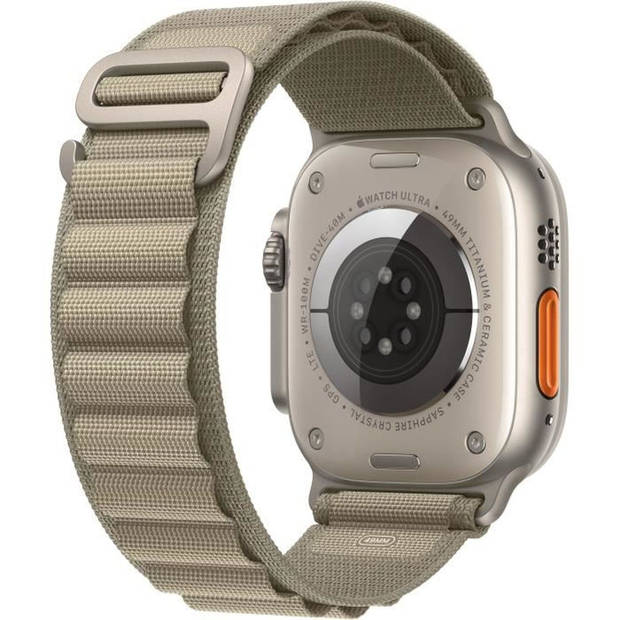 Apple Watch Ultra 2 GPS + mobiel - 49 mm - Titanium kast - Olive Alpine Loop-band - Groot