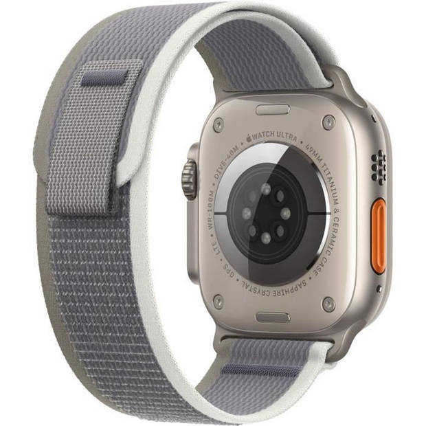 Apple Watch Ultra 2 GPS + Cellular - 49 mm - Titanium kast - Groen/Grijze Trail Loop-band - S/M