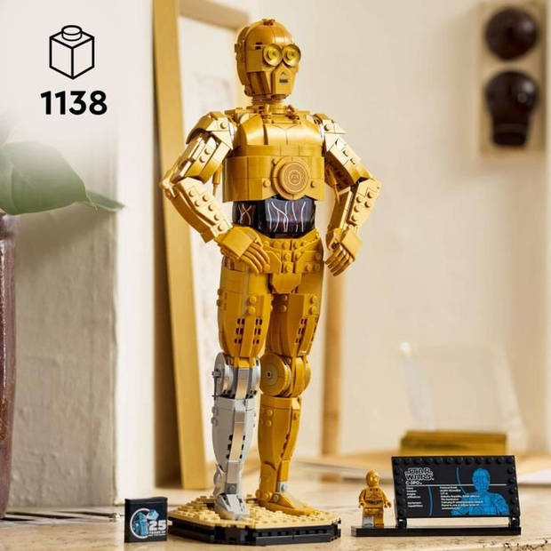 LEGO Star Wars 75398 C-3PO - bouwbare Droid-minifiguur - modelbouwset voor volwassenen