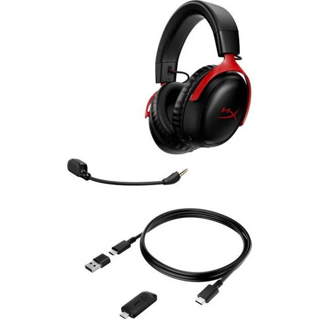 Draadloze gamingheadset - HyperX Cloud III - voor pc en console - zwart/rood