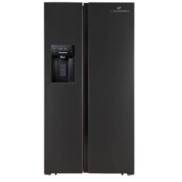 Amerikaanse koelkast 556L - Total No Frost - water- en ijsdispenser - Klasse E - invertermotor - zwart