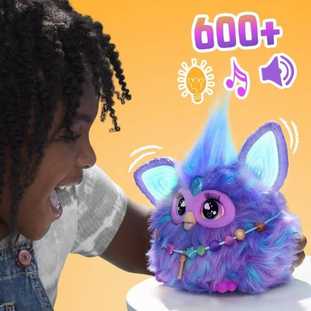 Purple Furby, 15 accessoires, interactief knuffeldier voor meisjes en jongens, stemgestuurde animatronic, vanaf 6 jaar