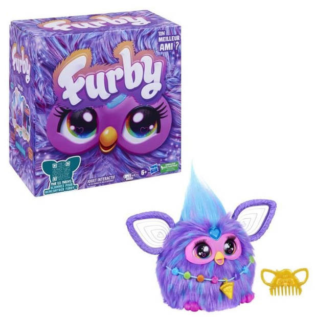 Purple Furby, 15 accessoires, interactief knuffeldier voor meisjes en jongens, stemgestuurde animatronic, vanaf 6 jaar