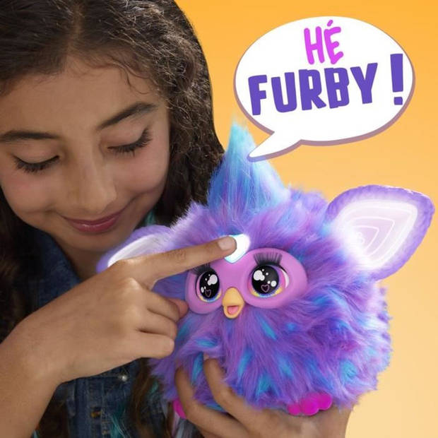 Purple Furby, 15 accessoires, interactief knuffeldier voor meisjes en jongens, stemgestuurde animatronic, vanaf 6 jaar