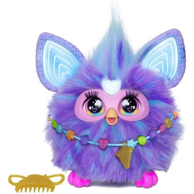 Purple Furby, 15 accessoires, interactief knuffeldier voor meisjes en jongens, stemgestuurde animatronic, vanaf 6 jaar