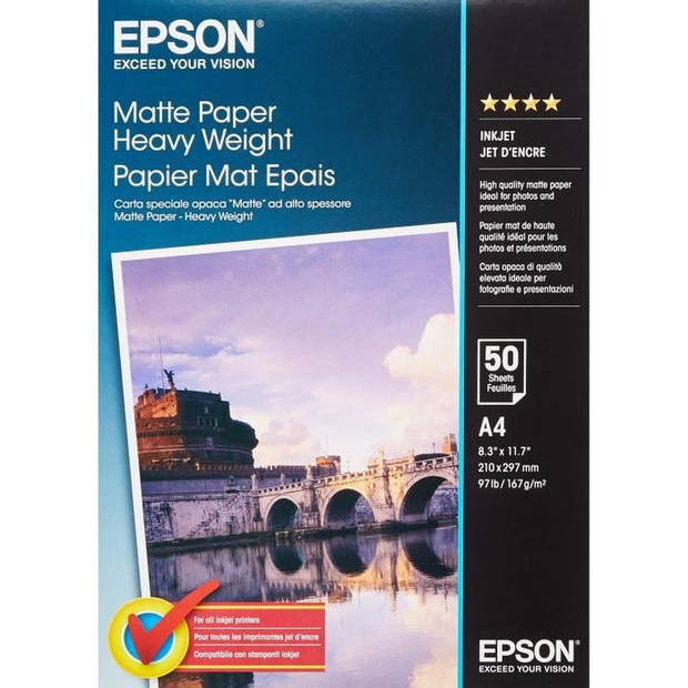 EPSON Mat fotopapier S041256 - 167 g / m2 - A4 - 50 vellen