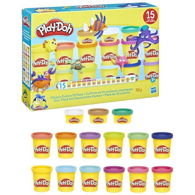 Play-Doh Doos met 15 klassieke kleurenpotten van boetseerklei, voor kinderen