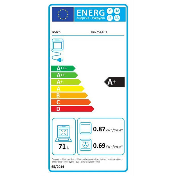 Ecoclean Softclose multifunctionele oven - BOSCH SER8 - HBG7541B1 Zwart - Oveninhoud: 71l - 14 kookmodi - H595xL594xD548