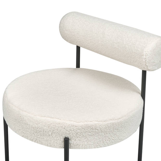 Beliani ALPHA - Fauteuil-Wit-Bouclé