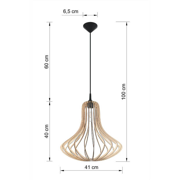 Sollux Hanglamp Elza Ø 41 cm hout