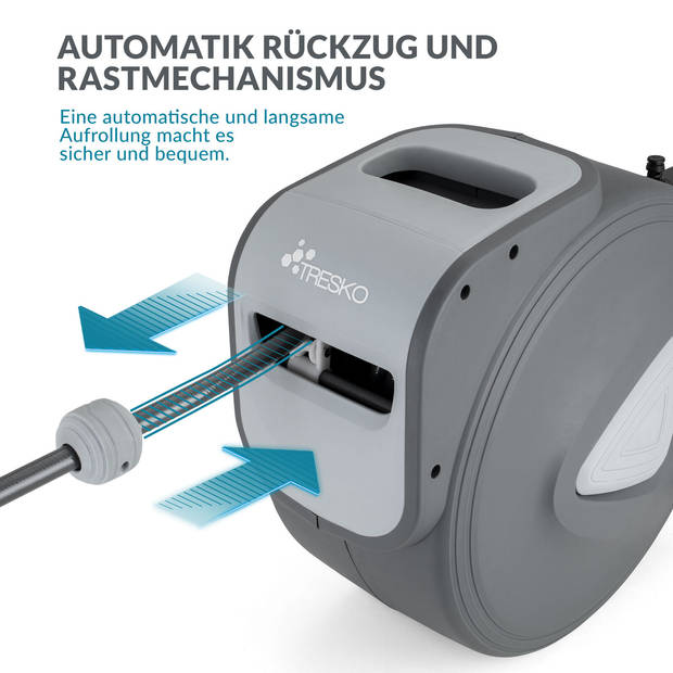 Tresko persluchtslanghaspel -15m- automatische slanghaspel 1/4"- haspelslang