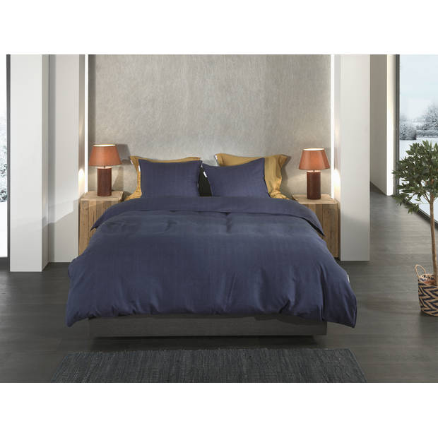 Heckett Lane Dekbedovertrek Flanel Spina - dark blue 140x200/220cm