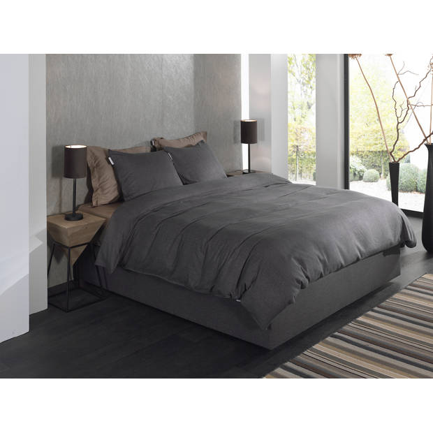 Heckett Lane Dekbedovertrek Flanel Spina - anthracite 240x200/220cm