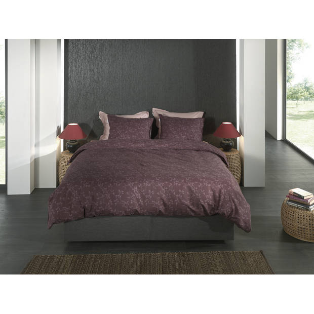 Heckett Lane Dekbedovertrek Flanel Alloro - blackberry wine 140x200/220cm