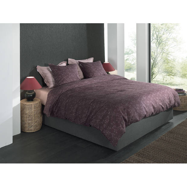 Heckett Lane Dekbedovertrek Flanel Alloro - blackberry wine 140x200/220cm