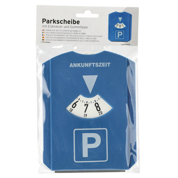 Cepewa Parkeerschijf met ijskrabber - blauw - draaischijf voor parkeren - kunststof - Parkeerschijven