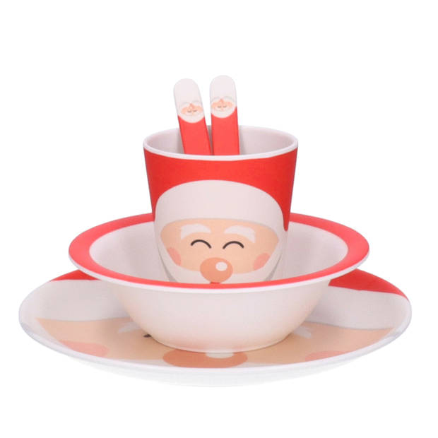 Kerst servies set - 5-delig - kerstman - kinderen - Serviessets