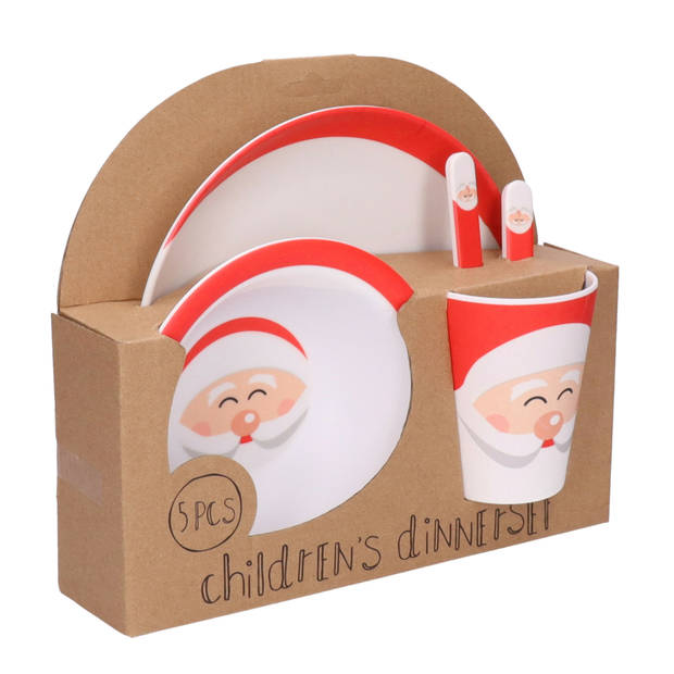 Kerst servies set - 5-delig - kerstman - kinderen - Serviessets