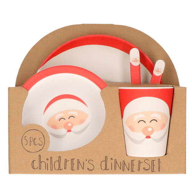 Kerst servies set - 5-delig - kerstman - kinderen - Serviessets