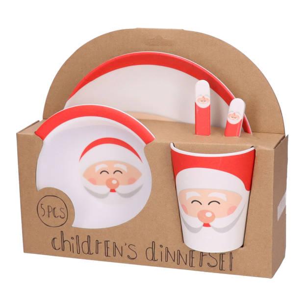 Kerst servies set - 5-delig - kerstman - kinderen - Serviessets