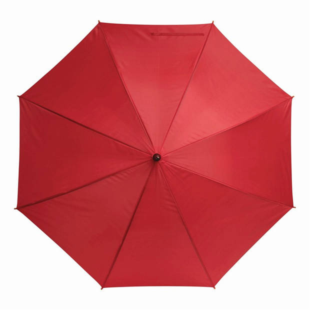 Rainmaster paraplu met houten handvat - rood scherm - D103 cm - Paraplu's