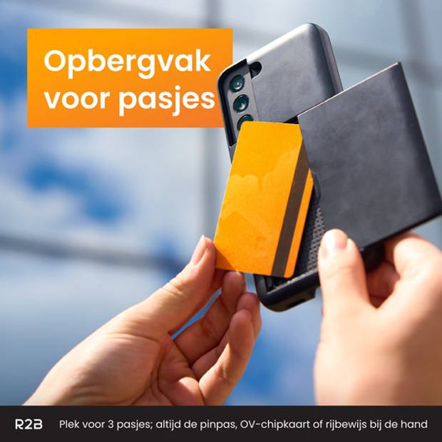 R2B Samsung S23 Ultra Hoesje met pasjeshouder geschikt voor Samsung Galaxy - Inclusief screenprotector