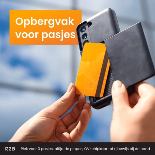 R2B Hoesje met pasjeshouder voor Samsung Galaxy S24 - Inclusief screenprotector - Telefoonhoesje