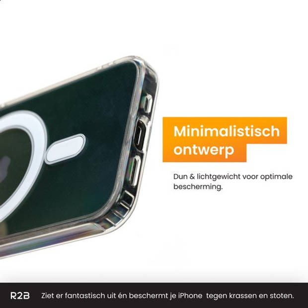 R2B Hoesje voor iPhone 12 & 12 Pro Magsafe - Incl. Screenprotector - Model Amersfoort - Transparant