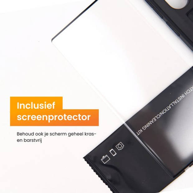 R2B Samsung S23 Ultra Hoesje met pasjeshouder geschikt voor Samsung Galaxy - Inclusief screenprotector