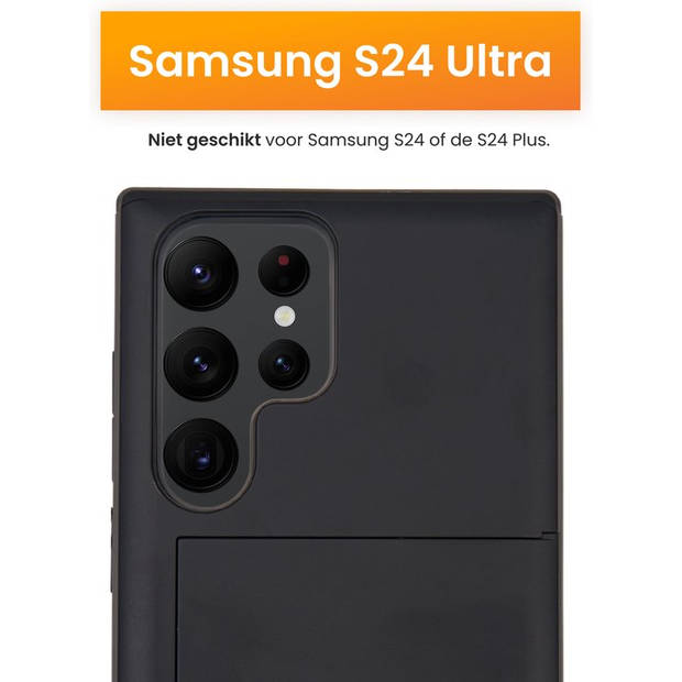 R2B Hoesje met pasjeshouder voor Samsung Galaxy S24 Ultra - Inclusief screenprotector - Telefoonhoesje