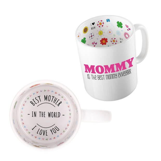 Bellatio Decorations Cadeau koffie/thee mok voor mama - roze - mama is de beste - Moederdag - feest mokken