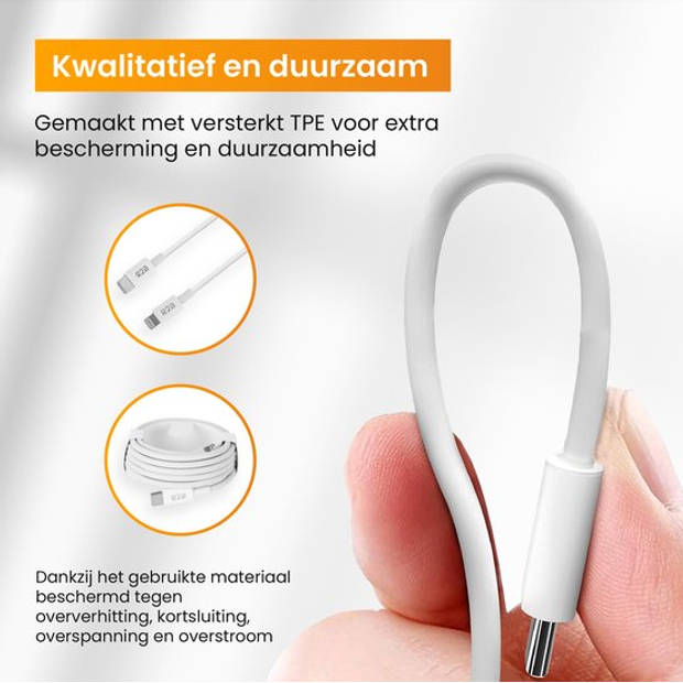 R2B USB-C naar Lightning Kabel - 1 Meter - Extra stevige USB-C kabels - Oplader voor Apple, iPhone, Airpods, iPads