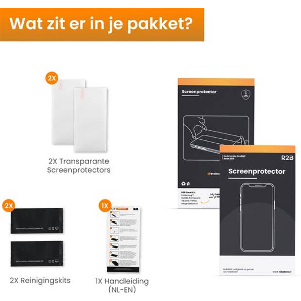 R2B Screenprotector geschikt voor Samsung Galaxy S22 - 2 Stuks - Incl. Reinigingskit - Screenprotectors - Beschermglas