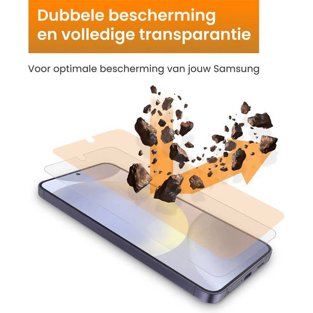 R2B Screenprotector geschikt voor Samsung Galaxy S24 - 2 Stuks - Incl. Reinigingskit - Screenprotectors - Beschermglas