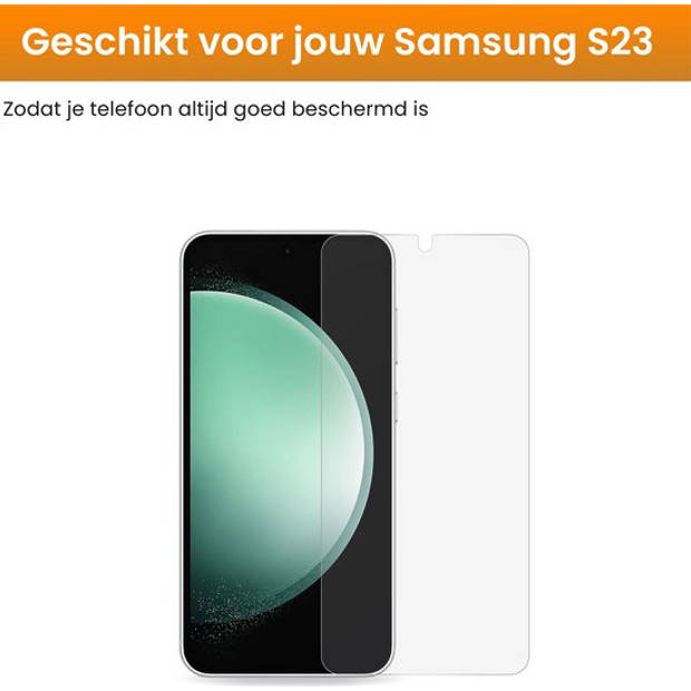 R2B Screenprotector geschikt voor Samsung Galaxy S23 - 2 Stuks - Incl. Reinigingskit - Screenprotectors - Beschermglas