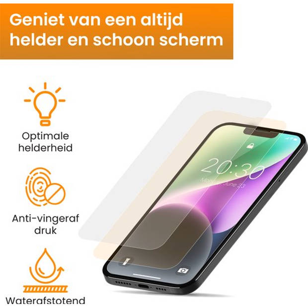 R2B Screenprotector geschikt voor iPhone 13 Mini - 2 Stuks - Incl. Installatieframe & Reinigingskit