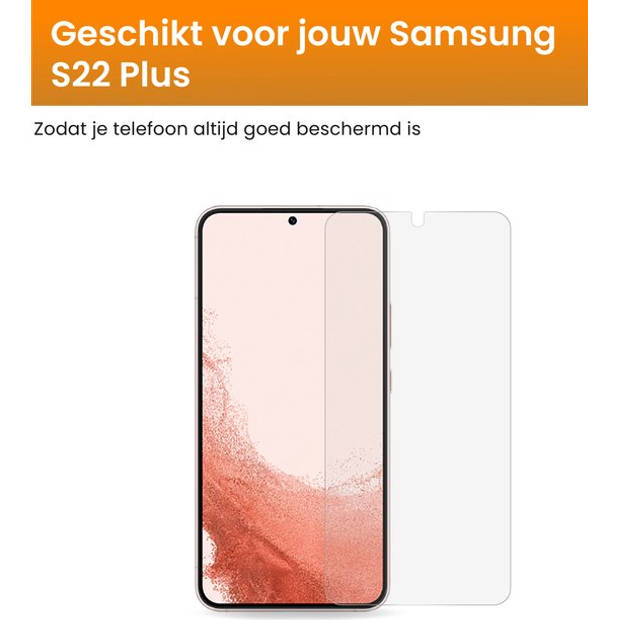 R2B Screenprotector geschikt voor Samsung S22 Plus - 2 Stuks - Incl. Reinigingskit - Screenprotectors - Beschermglas