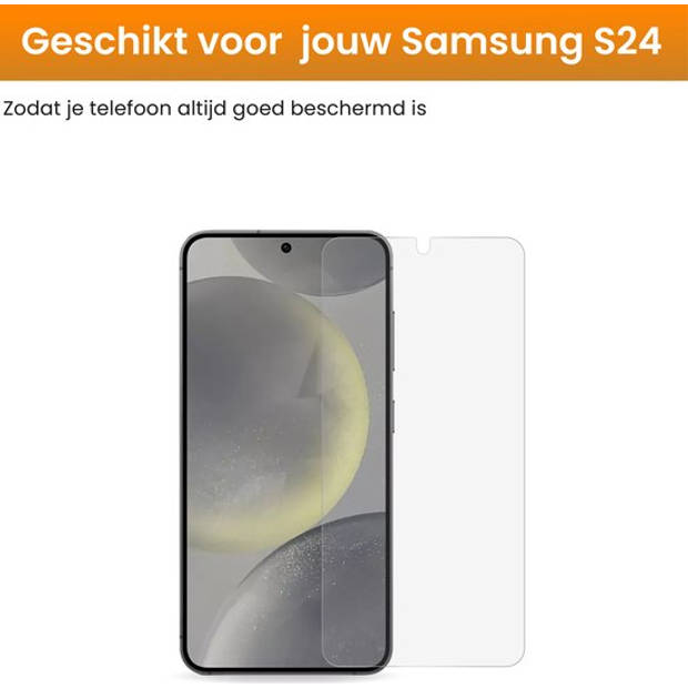 R2B Screenprotector geschikt voor Samsung Galaxy S24 - 2 Stuks - Incl. Reinigingskit - Screenprotectors - Beschermglas