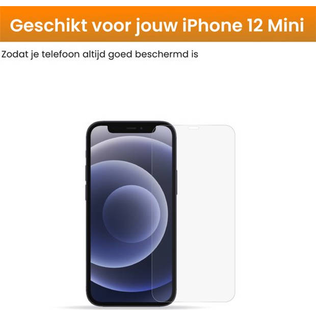 R2B Screenprotector geschikt voor iPhone 12 Mini - 2 Stuks - Incl. Installatieframe & Reinigingskit