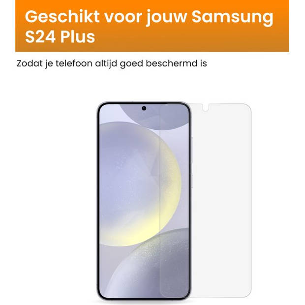 R2B Screenprotector geschikt voor Samsung S24 Plus - 2 Stuks - Incl. Reinigingskit - Screenprotectors - Beschermglas