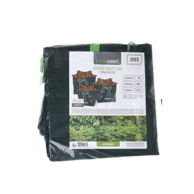 Progarden Tuinafvalzakken set van 3 - groen - 70/105/175 liter - Tuinafvalzak